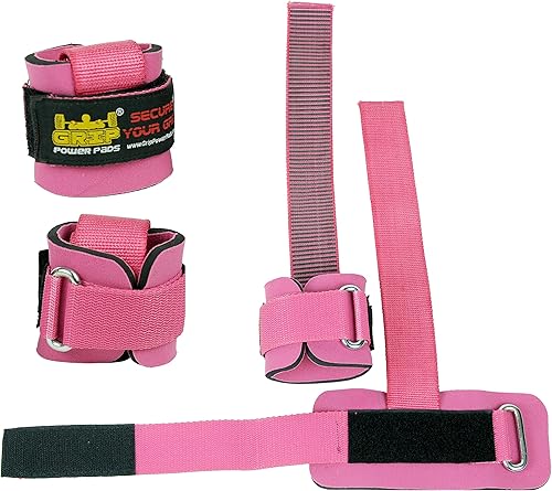 Correas de elevación resistentes acolchadas de neopreno, 1 par de muñequeras y correas de soporte de agarre de goma con caucho recubierto de algodón