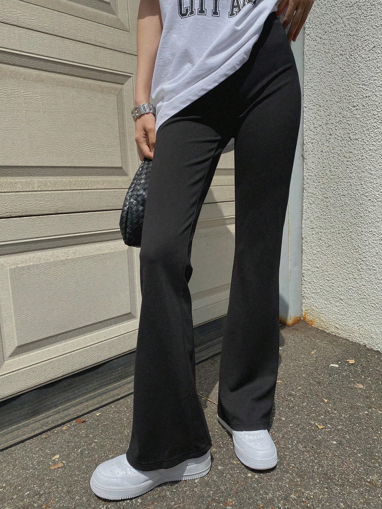 CRYBA Womens Pants Solid Flare Leg Pants Pant for Women