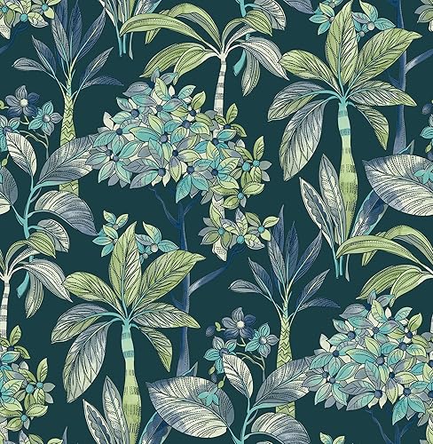 NuWallpaper NUS4316 Panamá - Papel tapiz para despegar y pegar verde profundo