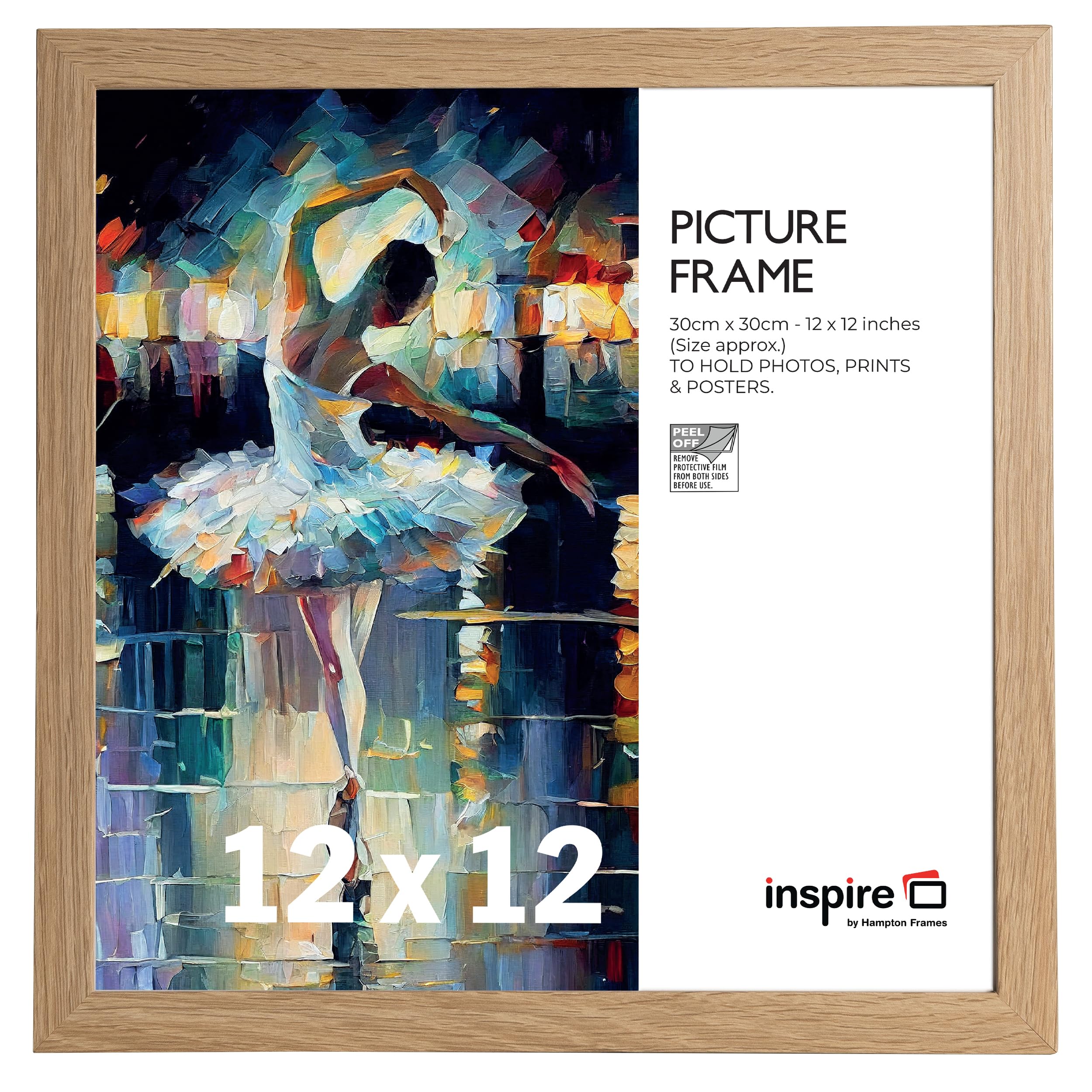 inspire by Hampton Frames, Oak Effect, 12x12 (30x30cm)