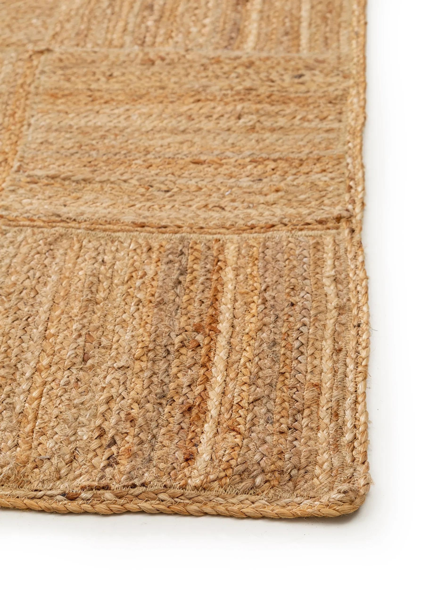 benuta Pure Jute Teppich Jutta - Natur 60x100 cm - Handgewebter Wohnzimmerteppich - Natürliches Boho Design - Für Fußbodenheizung geeignet