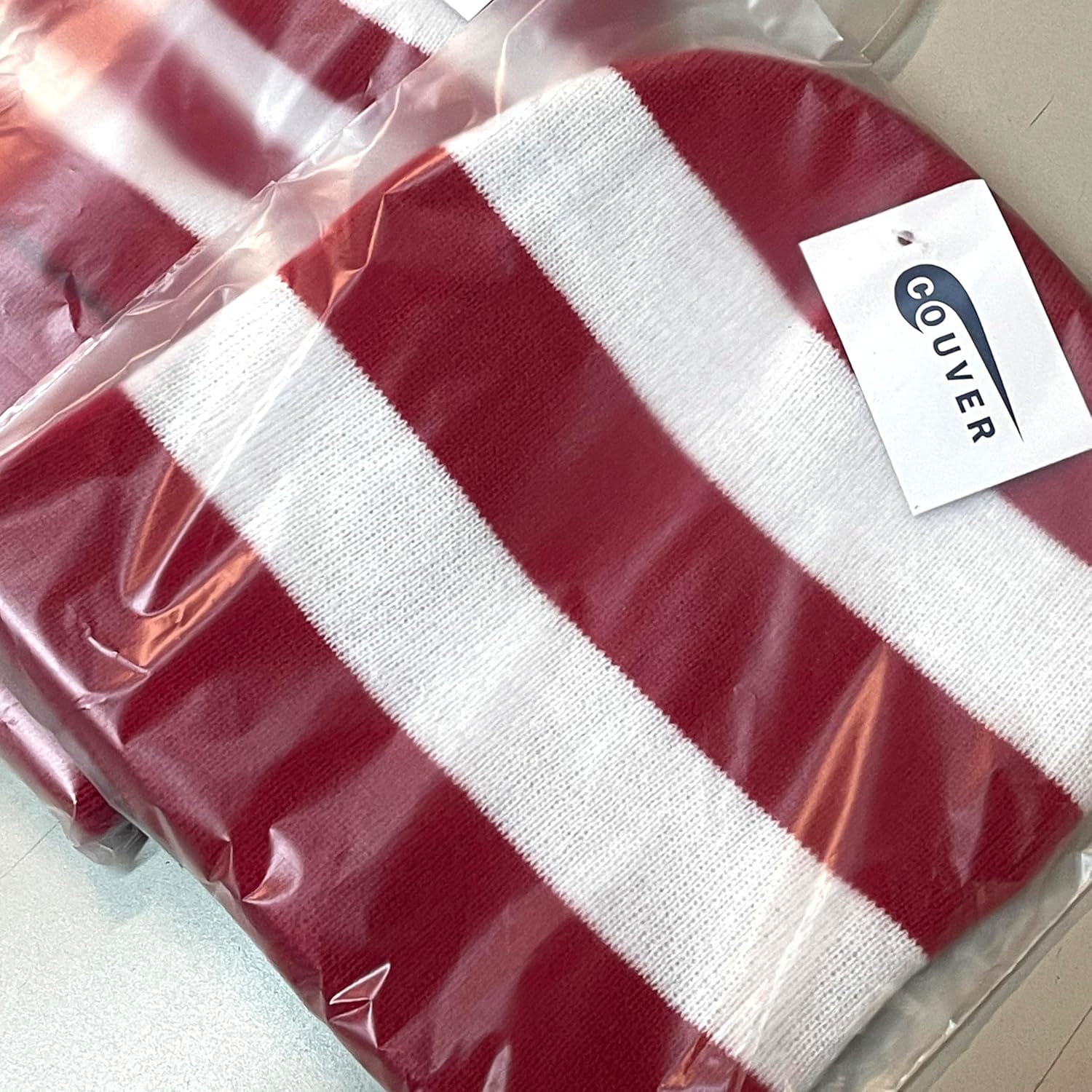 COUVER Striped Knit Warm Beanie with or Without Pom Pom Winter Hats - Image 4