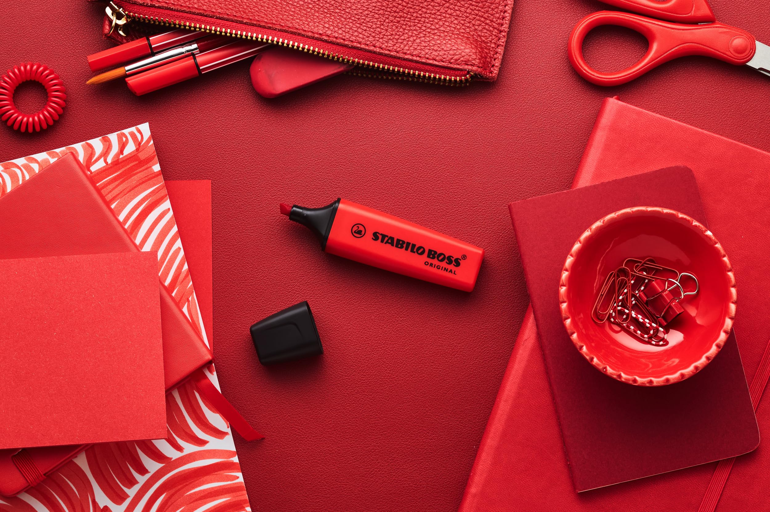 Image secondaire de Surligneur STABILO BOSS ORIGINAL Vrai Rouge - Lot de 10 Fluo