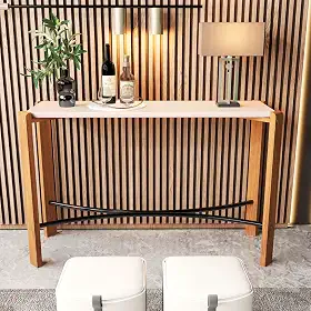 Aparador Austria Hall de Entrada Sala Pés de Madeira Detalhe em aço Tampo de Mdf Off White