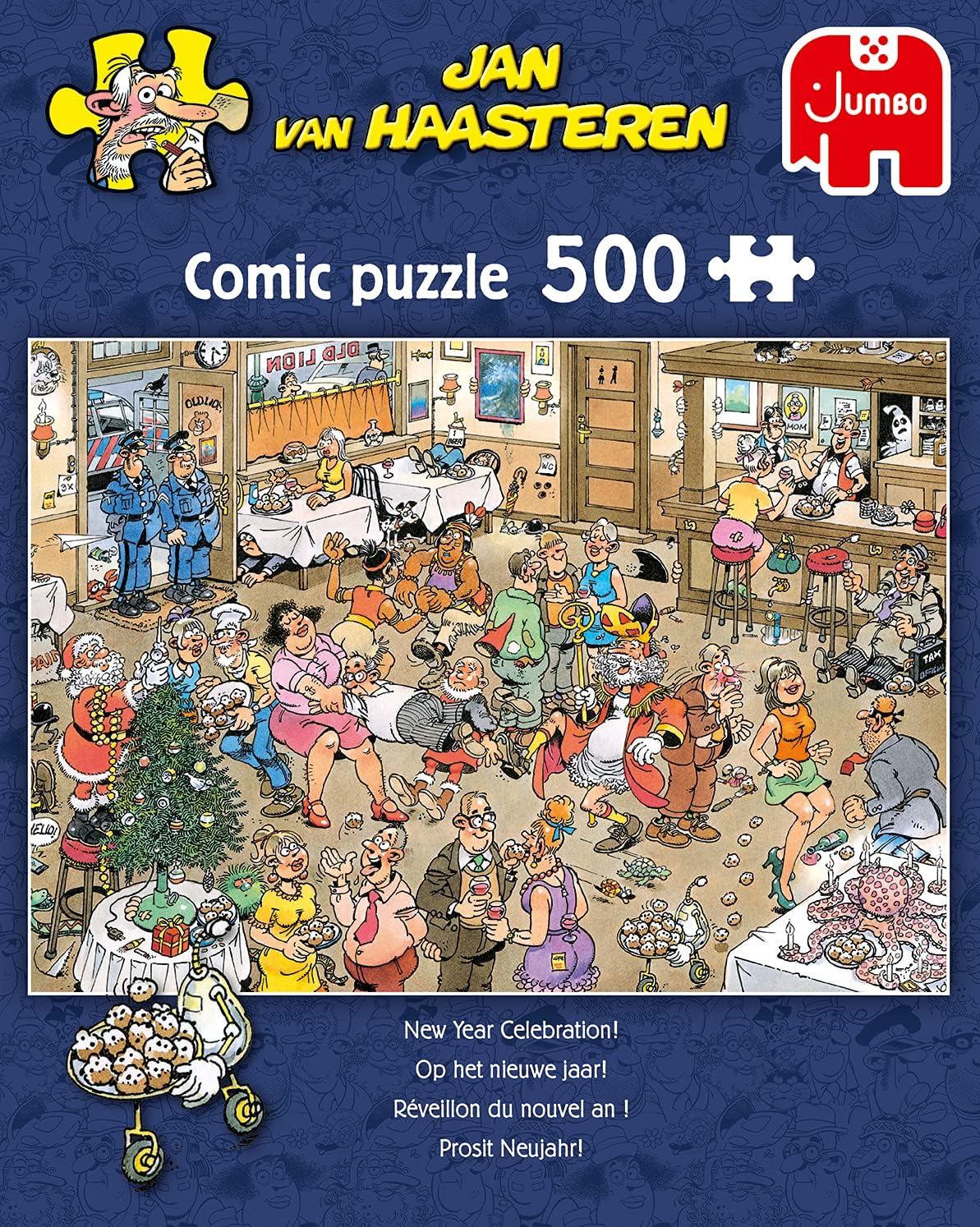 Jumbo Spiele 20034 Jan Van Haasteren-Prosit Neujahr-500 Teile Puzzle Game, Multicoloured