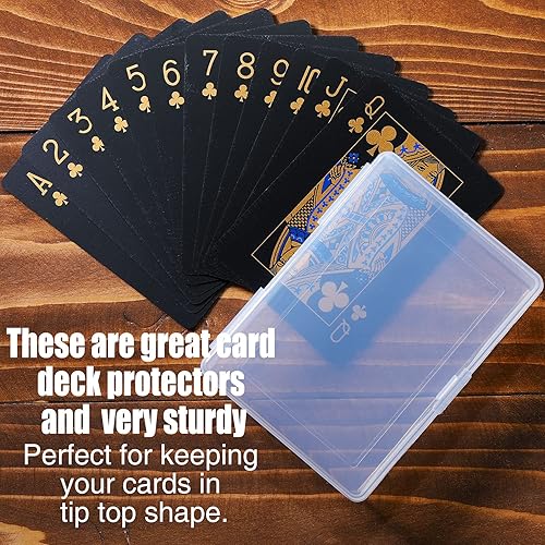 Miniatura 3 de Queekay 10 fundas de plástico para cartas de juego, cajas de almacenamiento vacías transparentes para juegos, 3.8 x 2.7 x 0.8 pulgadas