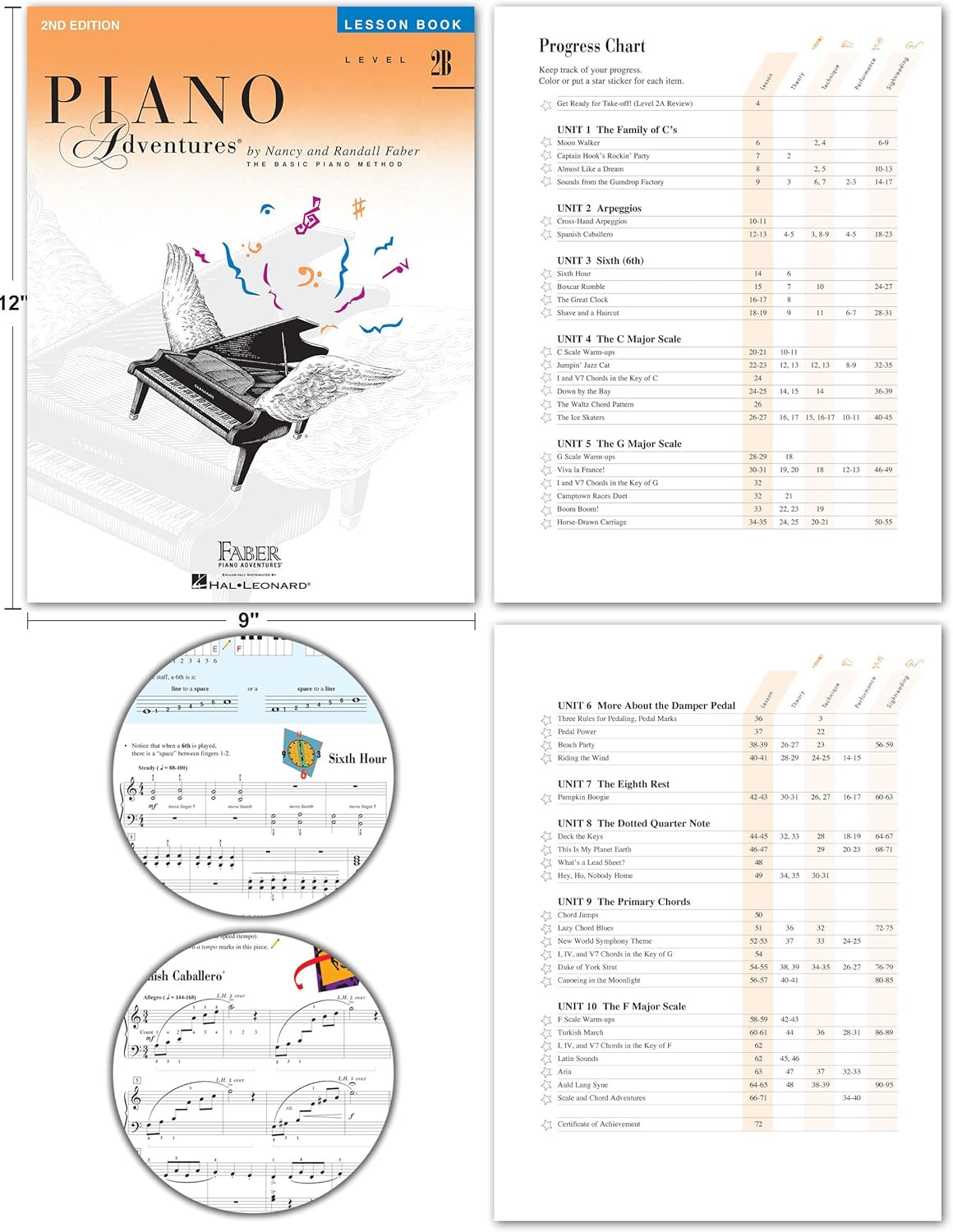 Piano Adventures Level 2B Learning Set By Nancy Faber - Lesson, Theory, Performance, Technique & Artistry Books & Juliet Music Piano Keys 88/61/54/49 Full Set Removable Sticker