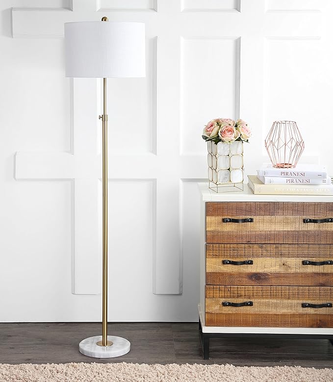 JONATHAN Y JONATHAN Y JYL3022A June 65" Adjustable Metal/Marble LED Floor Lamp, Modern, Contemporary, Elegant, Glam, Office, Living Room, Family Room, Dining Room, Bedroom, Hallway, Foyer, Brass photo 2