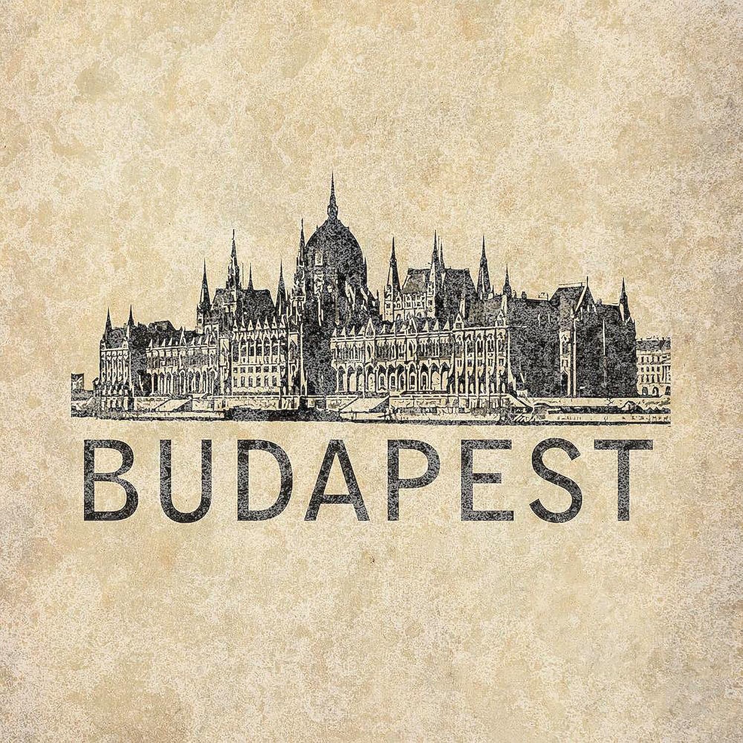 CafePress Vintage Budapest Round 4" MDF Holiday Ornament