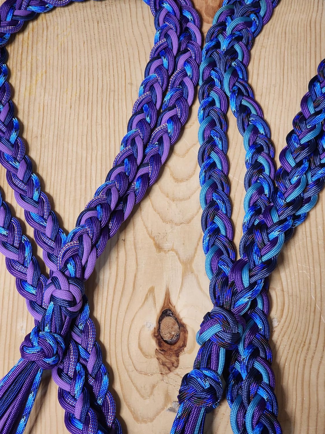 Bridleless Neck Rope Liberty Horse Tack Handmade Braided Blue/Purple