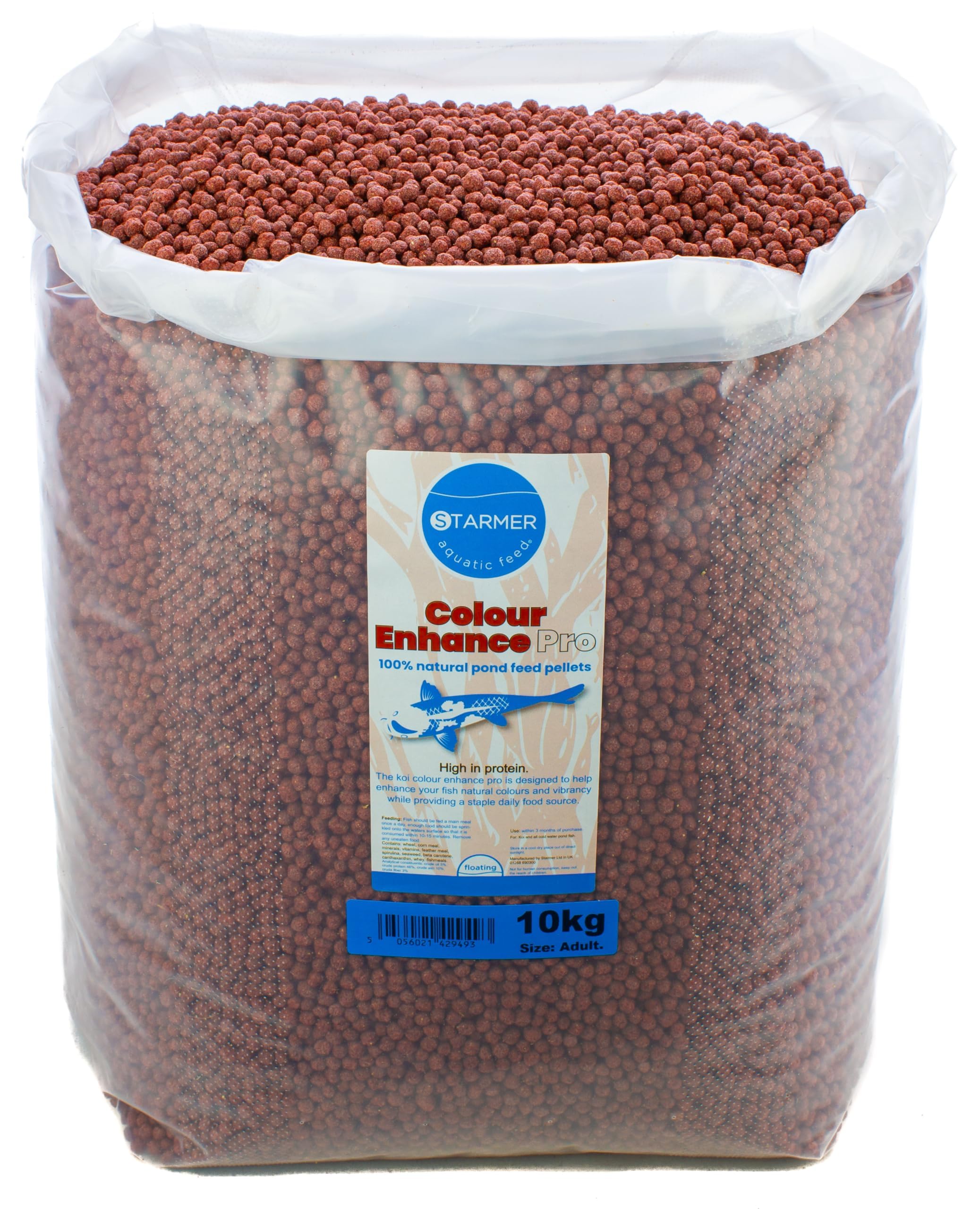 starmerbaits (COLOUR ENHANCER GROWER PRO) high protein koi carp pond feed pellets (adult) 10kg