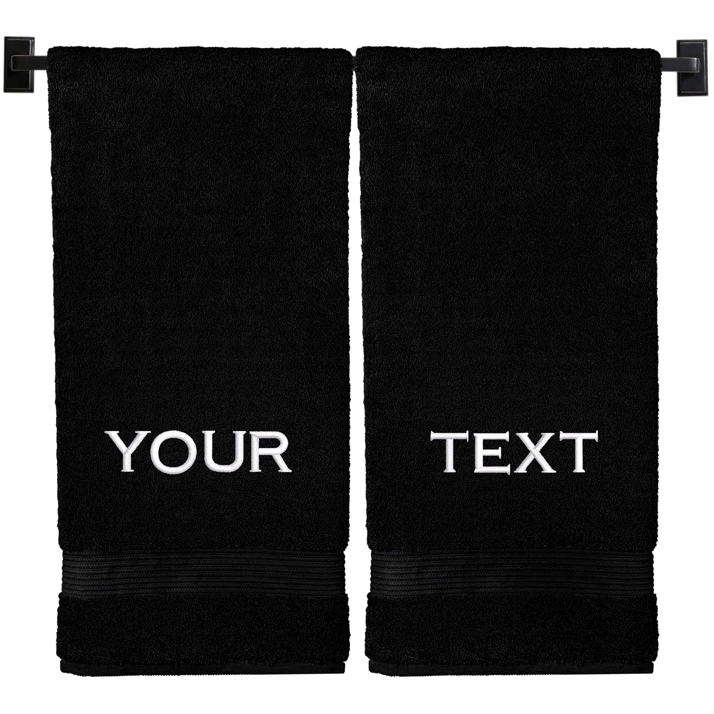Custom Luxury Towels Personalized Bath Towels | Set of 2 | Choose from 12 Fonts | Genuine Turkish Cotton | Oeko-Tex Certified | Personalized Towels |