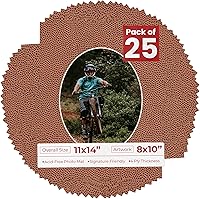 Vista 137 de Tapete de 11 x 14 pulgadas, corte biselado para fotos de 8 x 10 pulgadas, diseño de ante beige precortado, apertura de tablero ovalado, sin ácidos