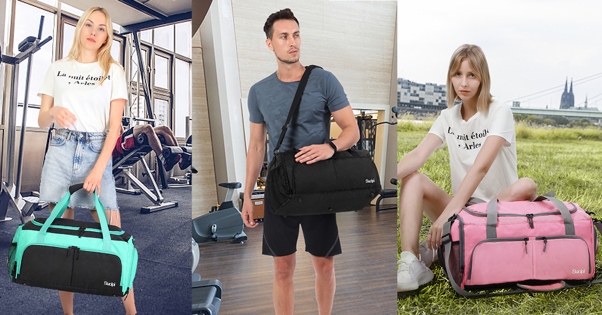 Borsone Palestra Sucipi - Borsa Sportiva Impermeabile Con Scomparto Scarpe E Tasca Bagnato - Foto 4