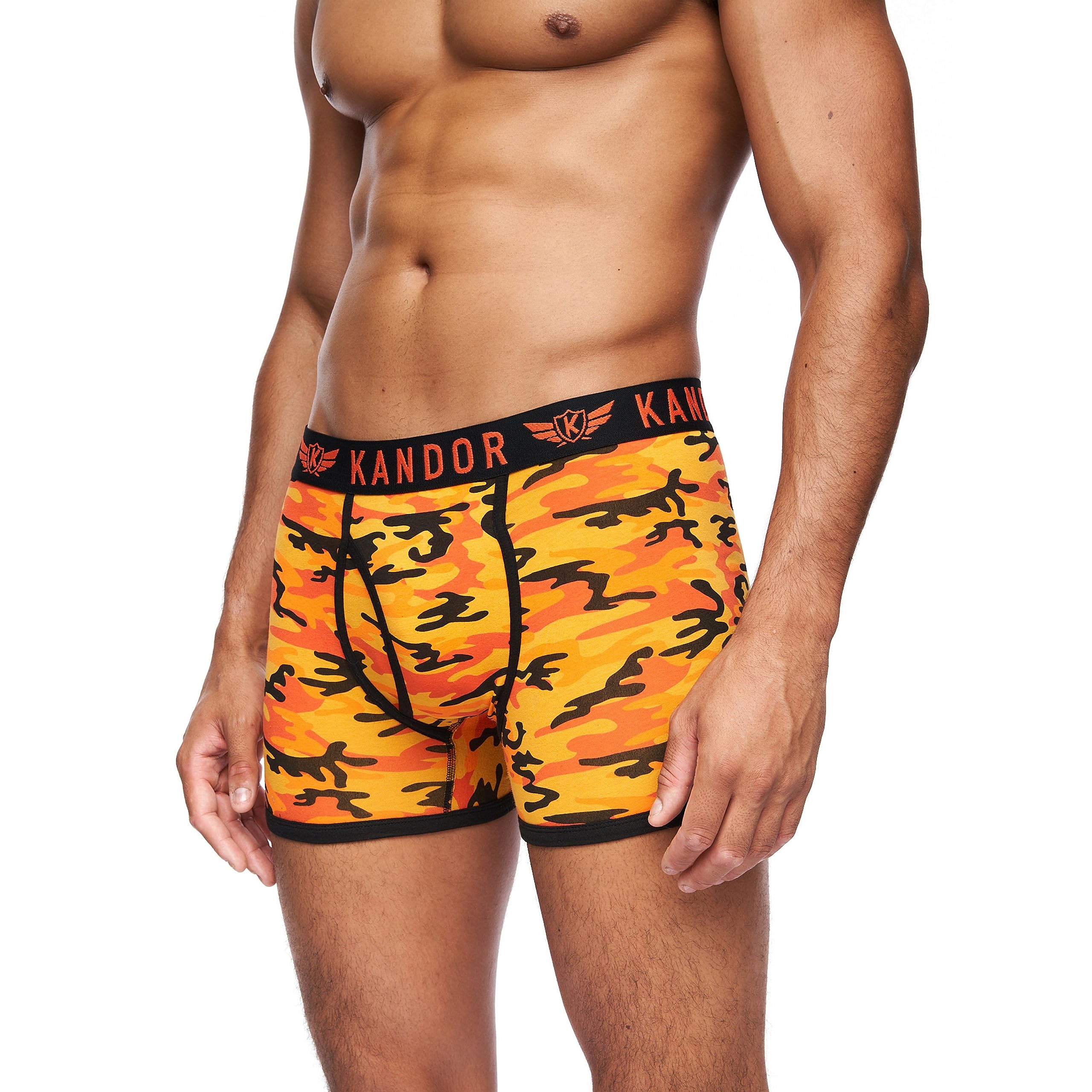 Kandor Baumwoll Boxershorts Herren – 7er Pack, Bunte, Schwarze & Farbige Unterhosen für Männer Set, Dehnbare Herren-Unterwäsche aus weiche Baumwolle, Slipboxer mit Gummibund (M,JECKERS Pack B)