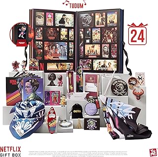YuMe 15309 - Netflix Gift Box, calendrier de l'Avent avec effet sonore, à partir de 16 ans, 24 surprises de 7 séries populaires de Netflix