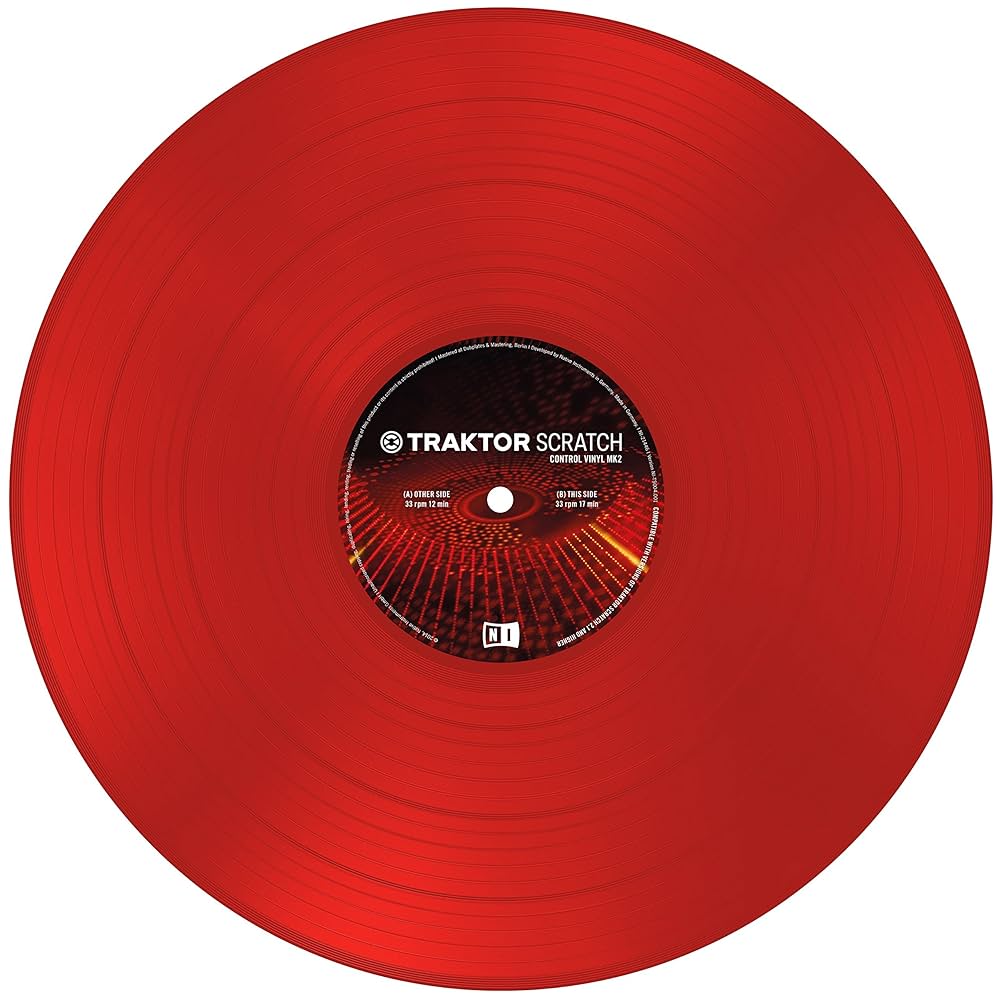 DJ機材 Native Instruments TRAKTOR SCRATCH Vinyl Native Instruments Traktor Scratch Pro Control Vinyl Mk2 Red