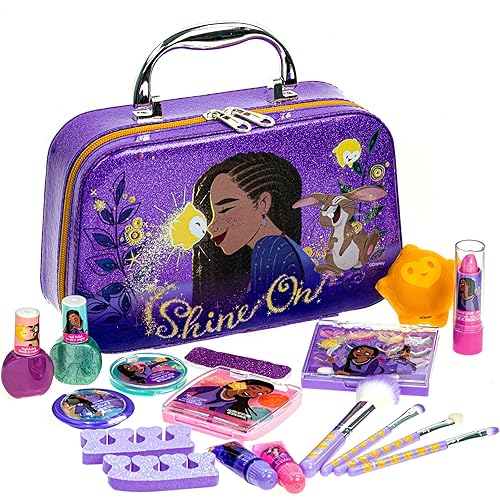 Disney Wish - Juego de monedero de moda con esmalte de uñas, lima de uñas, brillo de labios, lápiz labial, bálsamo labial, corona, sombra de ojos, disponible en Yaxa Venezuela