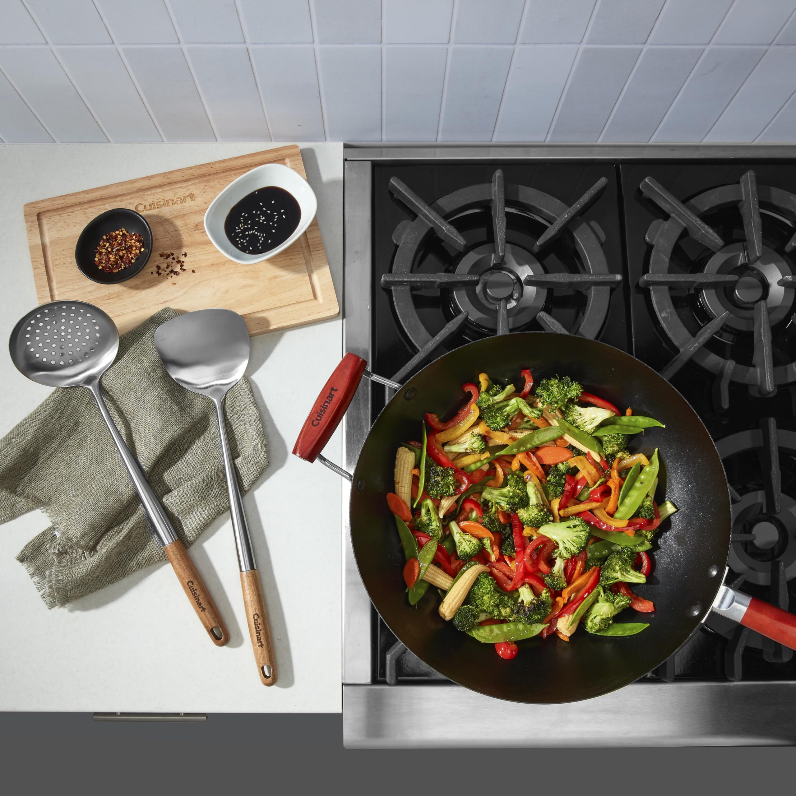 Cuisinart Set mit 2 Wok-Werkzeugen (Turner, Skimmer)