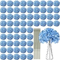 Vista 8 de Yunsailing 100 flores artificiales de hortensias con tallos de seda para centros de mesa de boda, ramo falso para decoración de fiesta de jardín