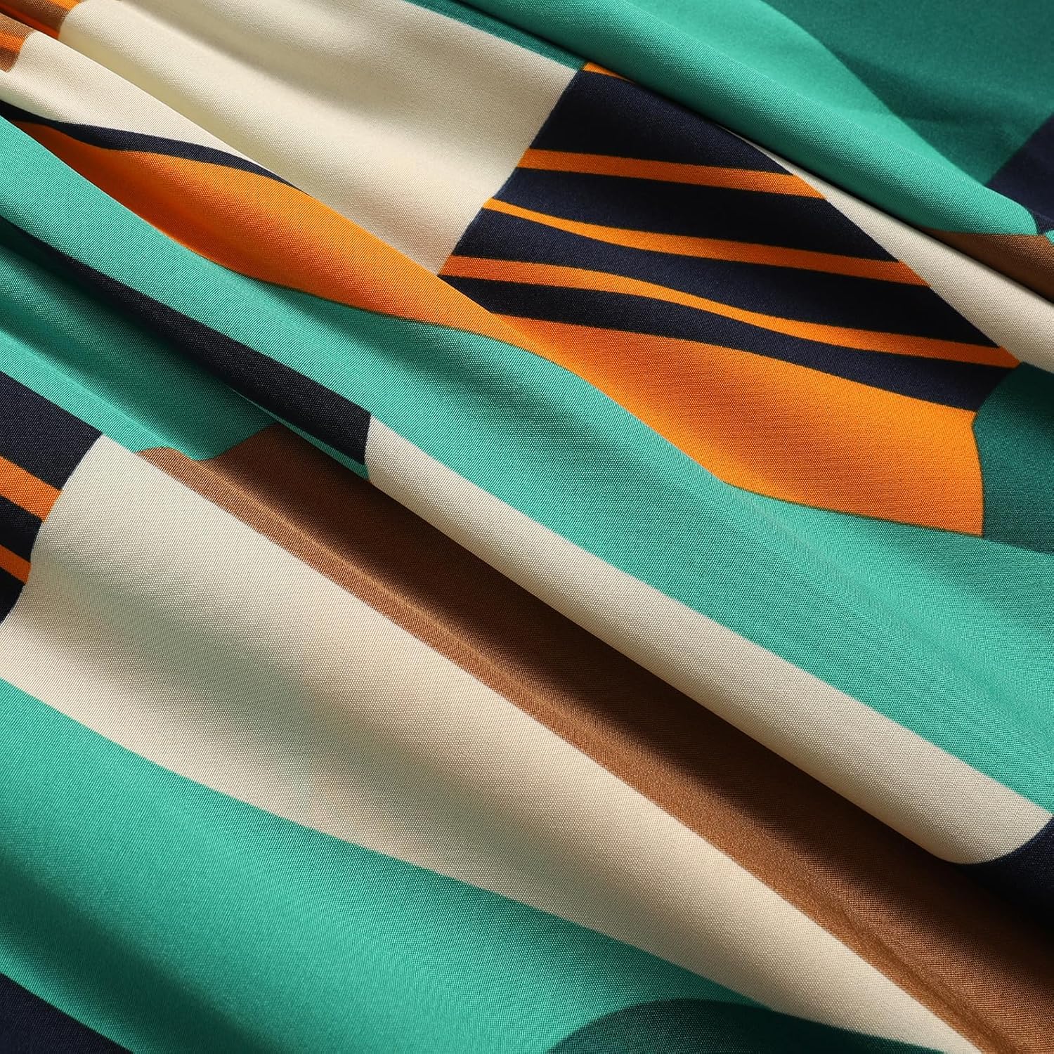 Women's Pocket Skirt Elastic Waist Spring Summer and Autumn Printed Casual High Waist Skirt