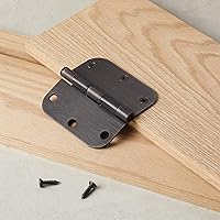 Vista 6 de Yaxa Basics Bisagras redondeadas para puerta interior de radio 5/8, paquete de 18, bronce aceitado, 3.5 x 3.5 pulgadas