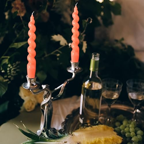 Miniatura 8 de Vela cónica en espiral, velas trenzadas, sin humo, velas cónicas de otoño, velas cortas sin perfume para relajación, ambiente y ocasiones especiales