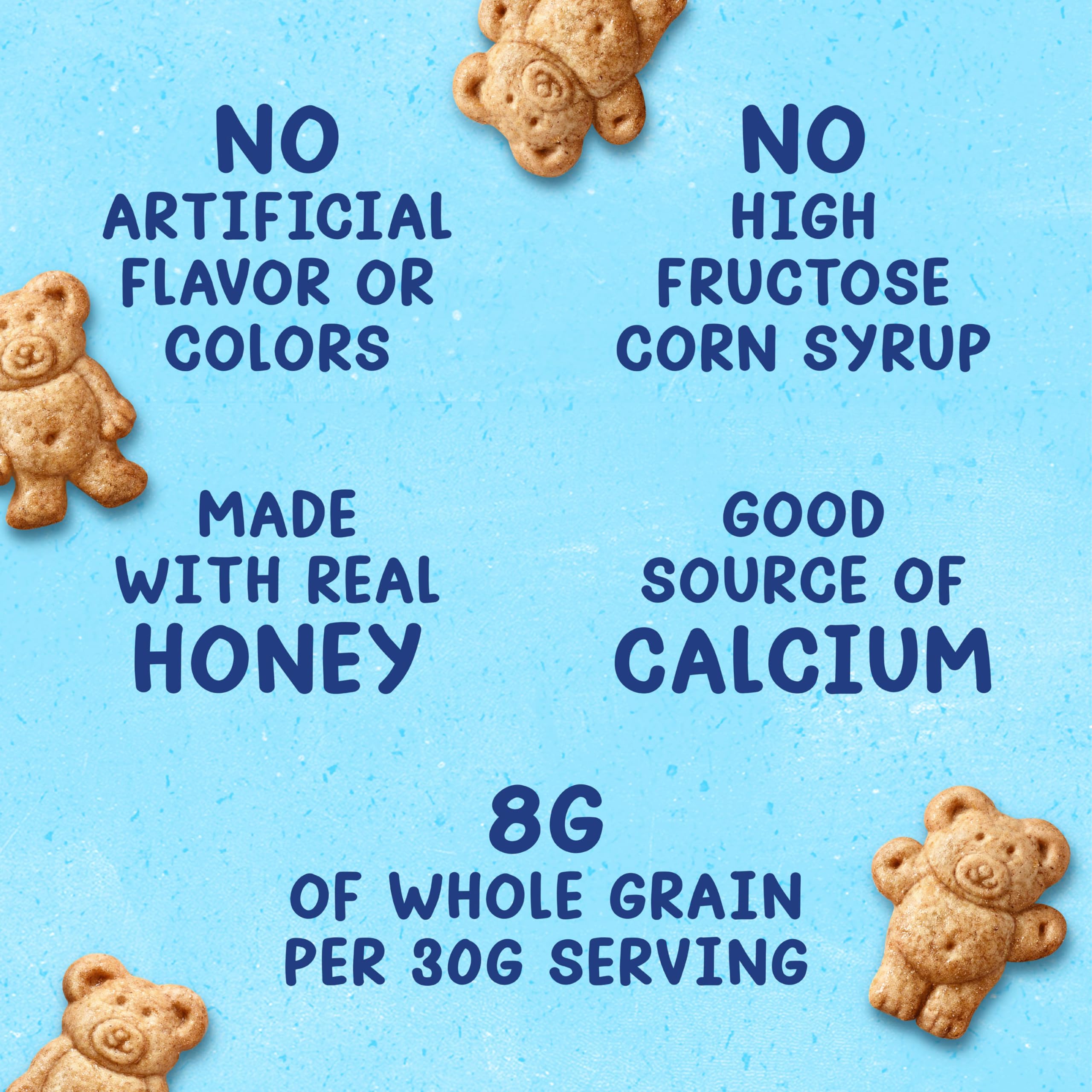 Teddy Grahams Crackers, (Honey, 10-Ounce Boxes, 6-Pack) | Gute Kalziumquelle, 8 g Vollkorn pro 30 g Portion, kein Maissirup mit hohem Fruktosegehalt, künstlicher Geschmack oder Farben