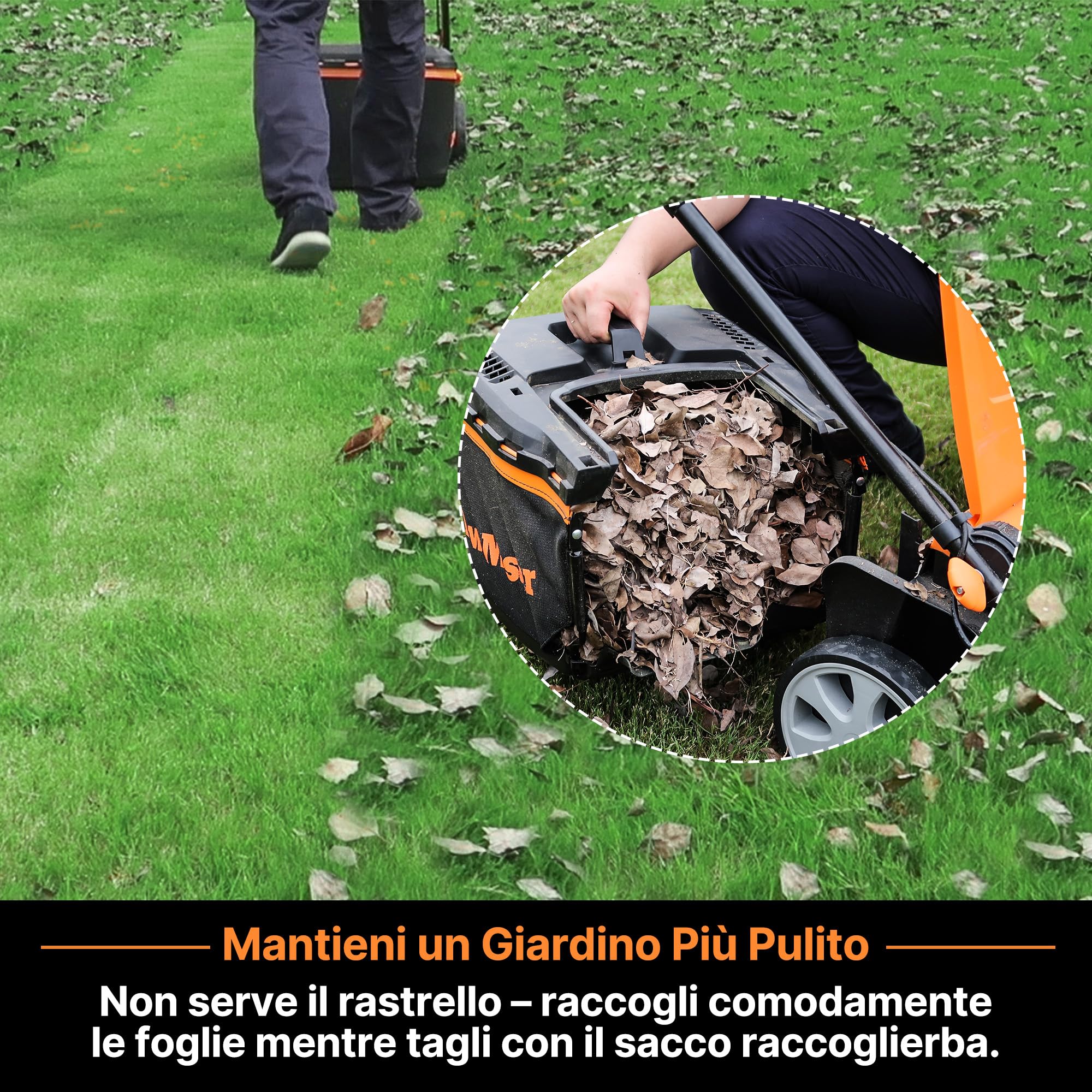 LawnMaster CLM2432K - Tosaerba a batteria 24 V, 32 cm, larghezza di taglio 150 m², altezza di taglio 25-65 mm, batteria da 4,0 Ah + caricatore