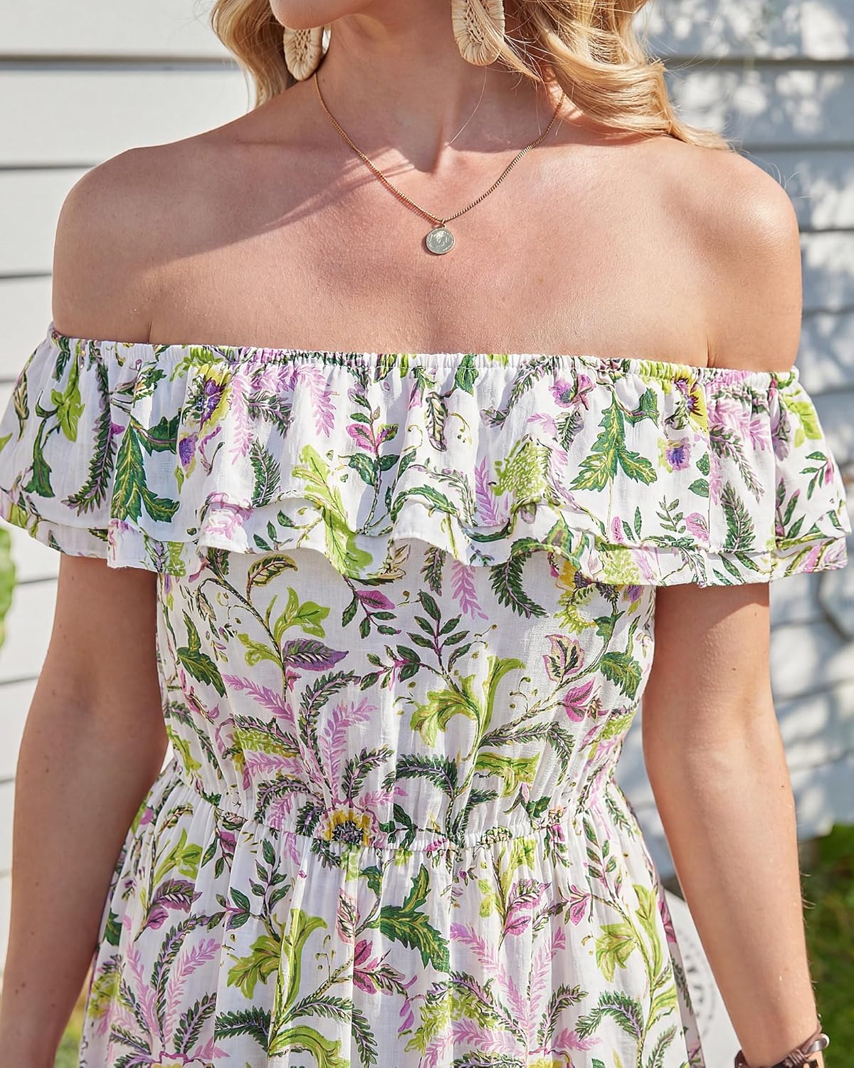 Lotusmile Women's Summer Beach Dresses 2026 Casual Flowy Midi Dress Boho Floral Sundresses for Vacation - Image 6