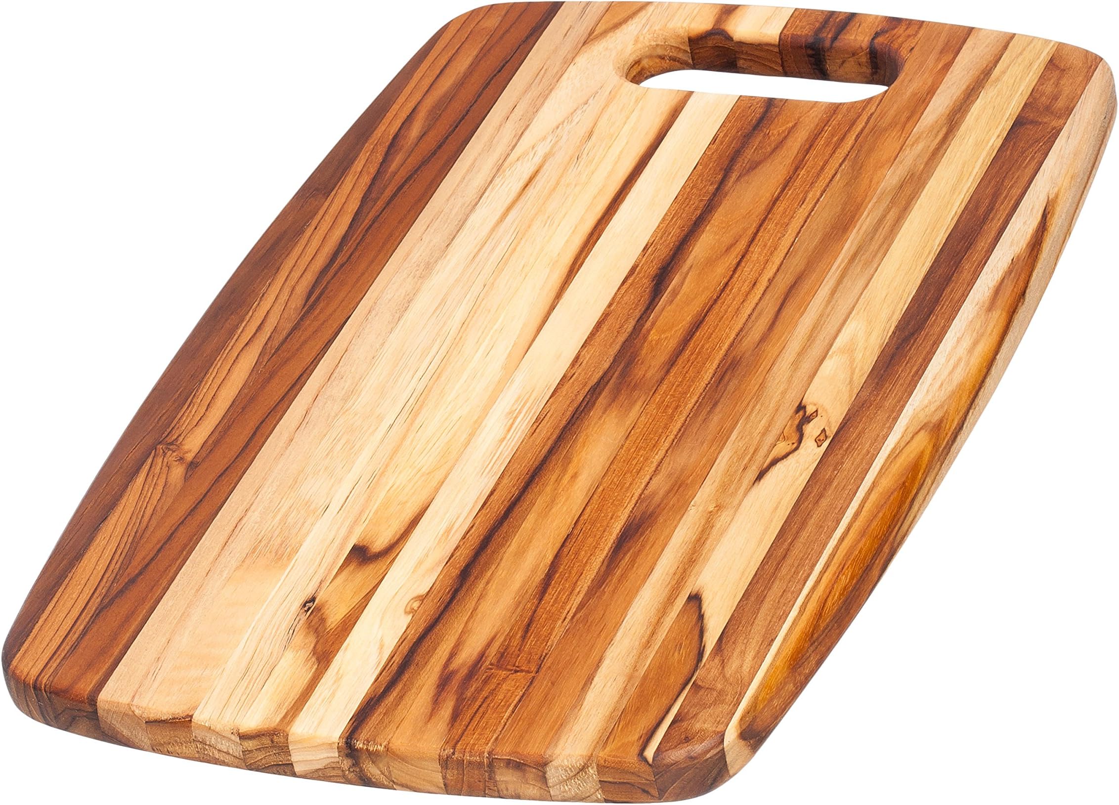 Amazon.com: Serving Board With Rounded Edges - Square Teak Cutting ...