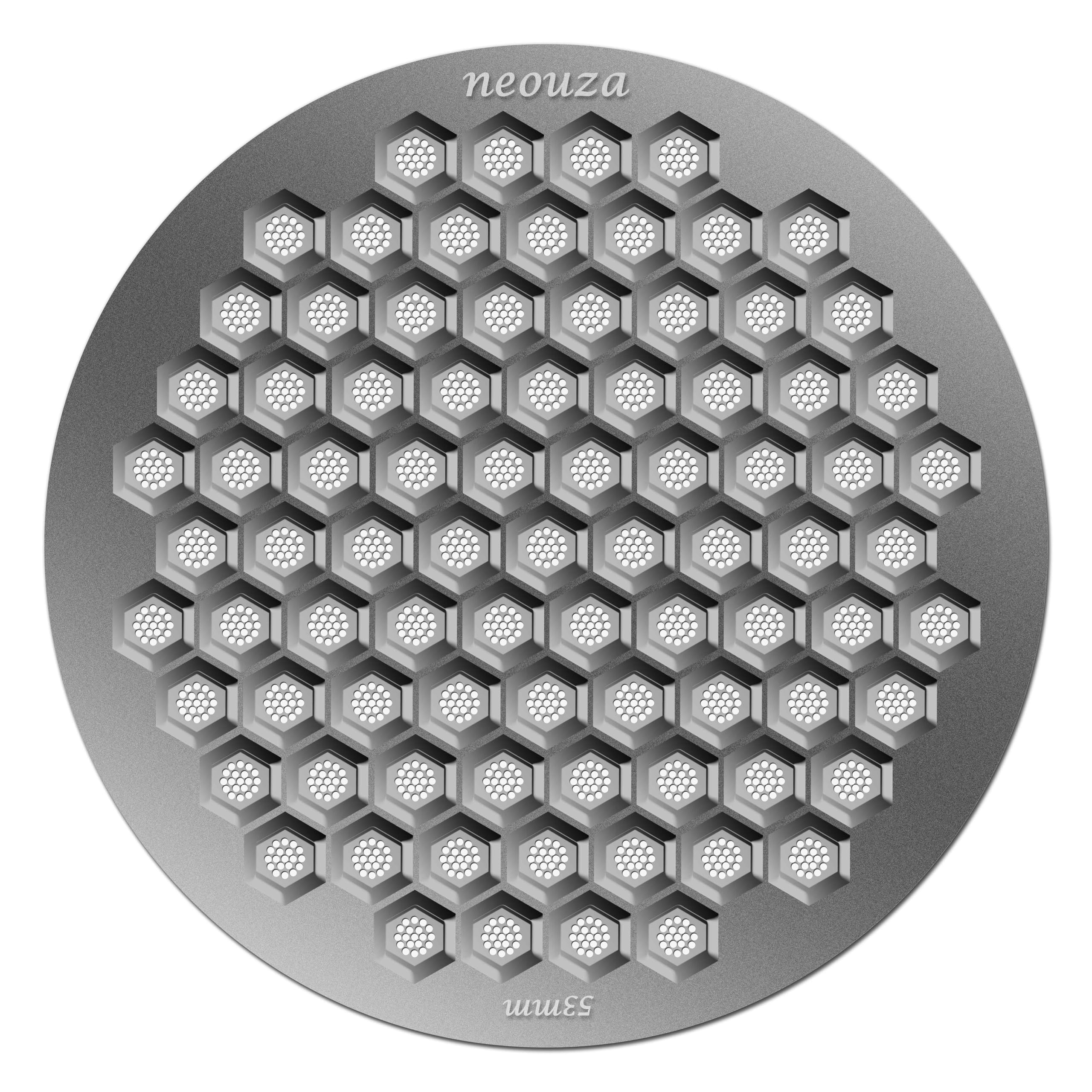 NEOUZA V4 Espresso Puck Screen 0.8mm Thickness Honeycomb Mesh Double Layer Stainless Steel for Coffee Portafilter Basket (1pc., Silver, 53mm)