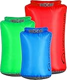 Lifeventure Ultralight Dry Bag, Siliconized Rip-Stop Fabric With Fully Taped Seams Lightweight Waterproof Dry Sack For Kayaking Camping Hiking Traveling Boating Water Sports Multipack (Large) Multi-mixed