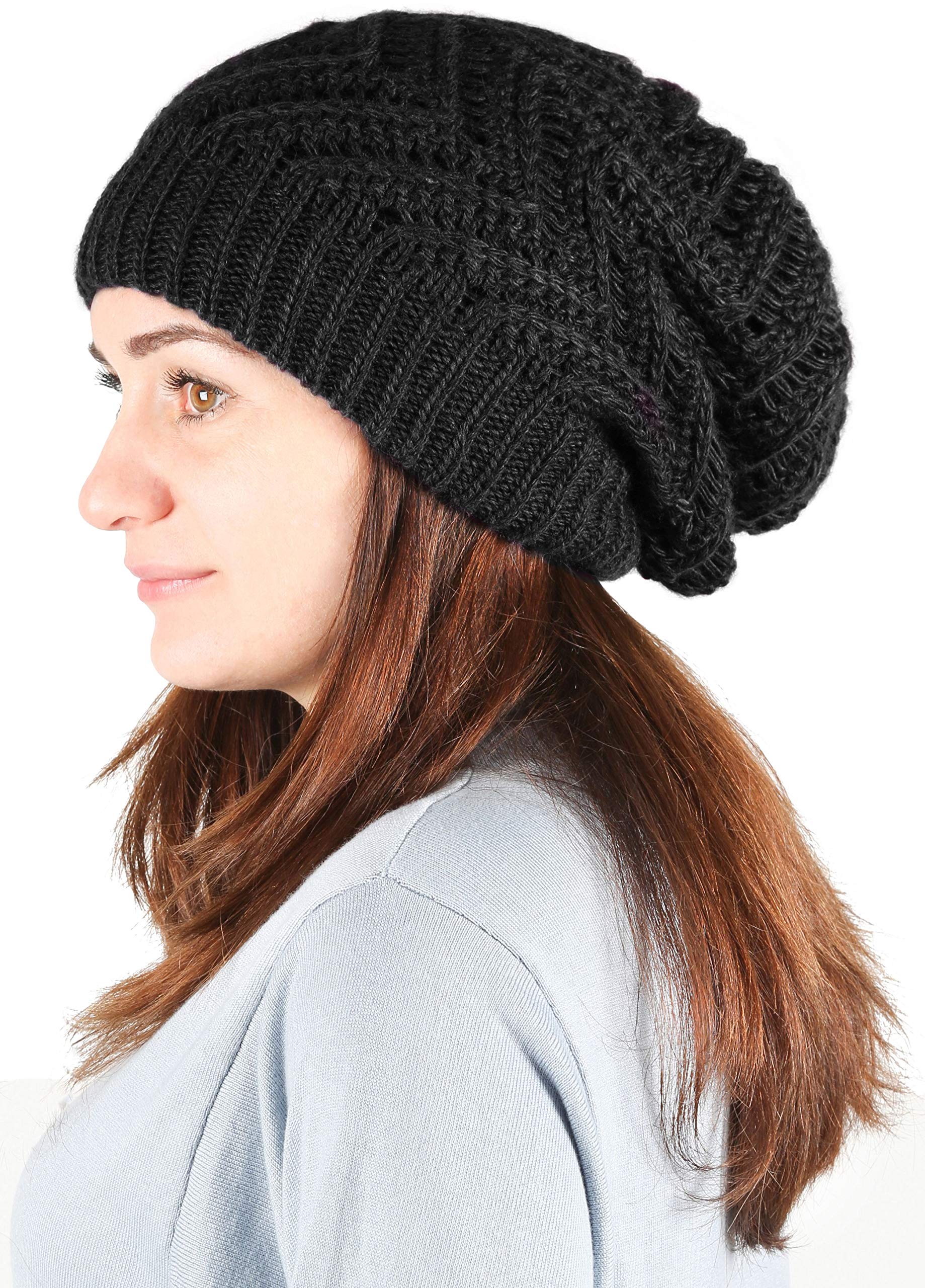 Lilax Knit Oversized Slouchy Chunky Soft Warm Winter Baggy Beanie Hat