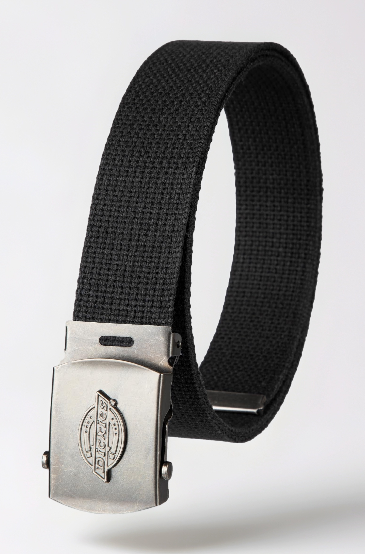 Men's Dickie's 1 3/16 in. Cotton Web Belt With Military Logo Buckle,Black,One Size