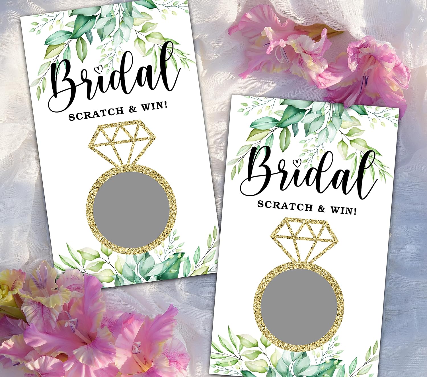 Juego De Rascar Despedida Soltera - 30 Boletos Lotería Anillos Temática