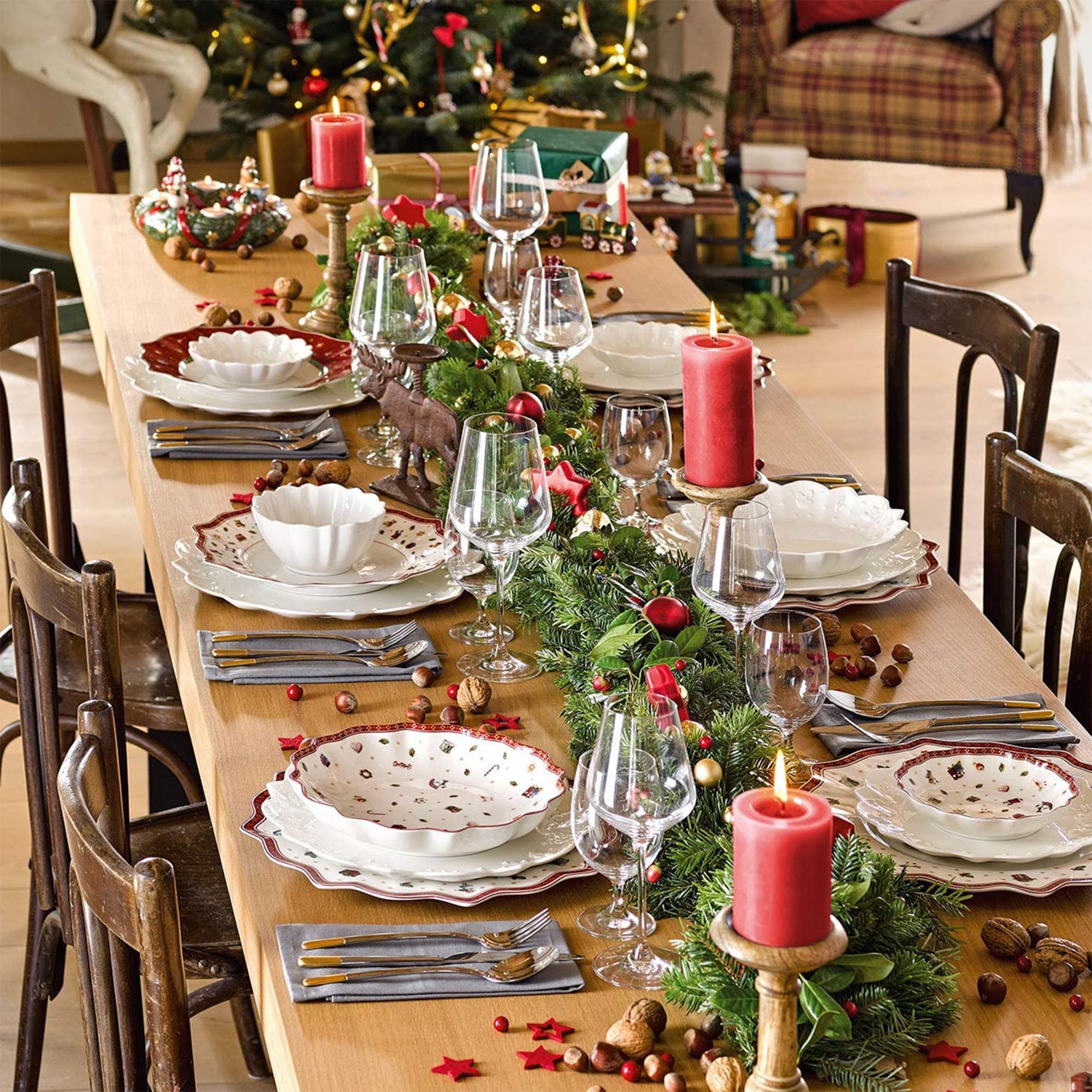 Guirlande Artificielle Cèdre Vert Pour Noël - 1.8m, Décoration Intérieure/extérieure (cheminée, Fenêtre, Porte)