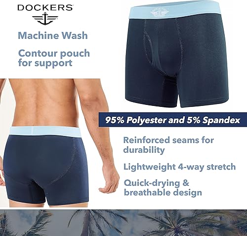 Miniatura 5 de Dockers Mens Boxer Briefs Microfiber Mens Boxers Underwear for Men Pack of 4