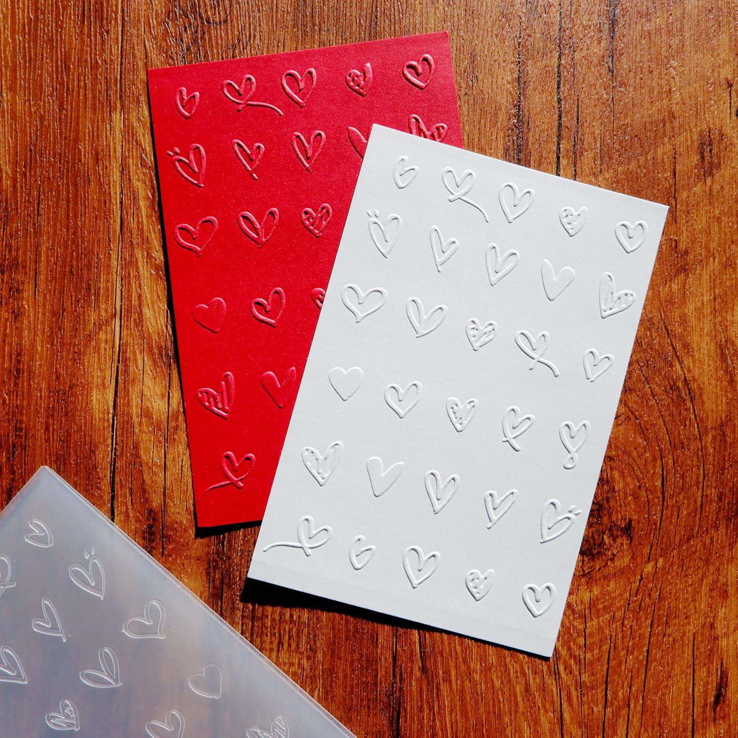 Arbuya Heart Plastic Embossing Folders for Card Making Hearts Background Embossing Folder for Scrapbooking Pages Paper Crafting Clay Decoration image 4