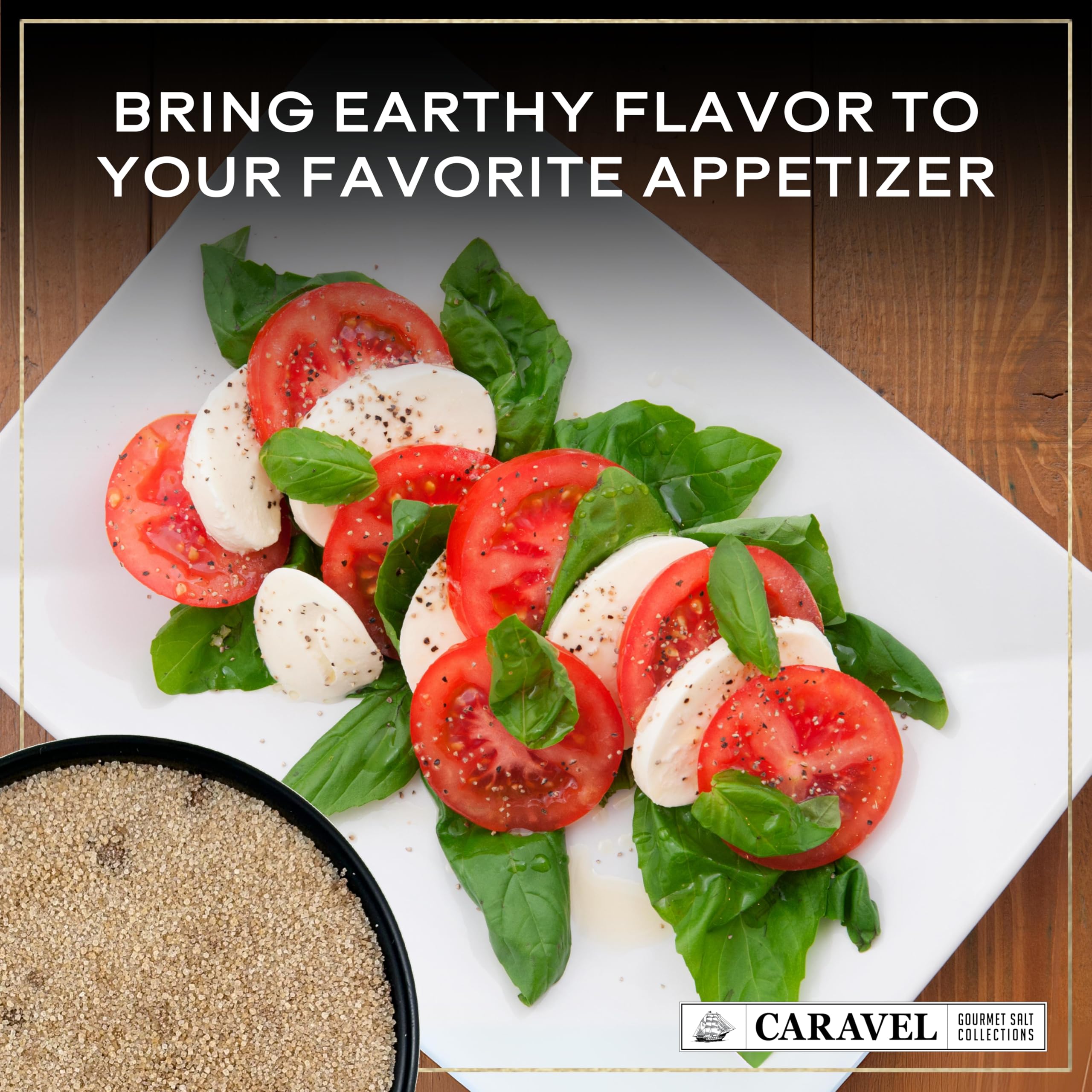 Espresso Infused Sea Salt with Bold and Rich Flavor – Premium Infused Salt that Bring Earthy Flavor – Espresso Gift for Coffee Lovers – 4 oz Jar by Caravel Gourmet