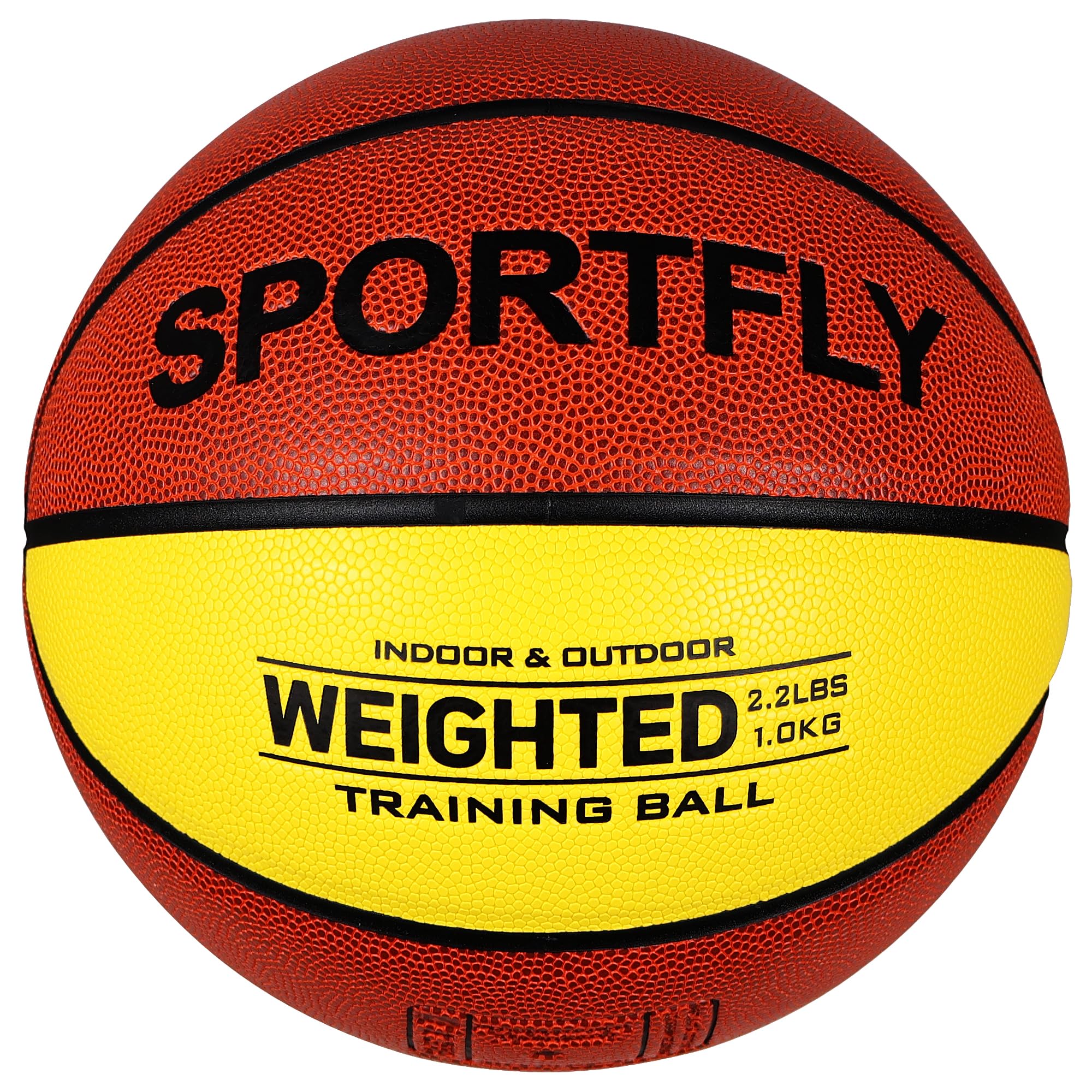 Sportfly Basketball Weighted 1.0/1.3/1.5kg Auxiliary Heavy 2.2/3.0/3.3lbs Size 6/Size 7 for Indoor Outdoor Training, Training Heavy Basketball for Improving Dribbling, Passing Skills and Ball Control