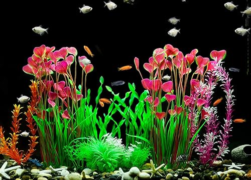 Miniatura 13 de MyLifeUNIT Plastic Fish Tank Plants, 2 Pack Artificial Tall Aquarium Plants for Fish Tank Decor, 15.75 Inches (Green)
