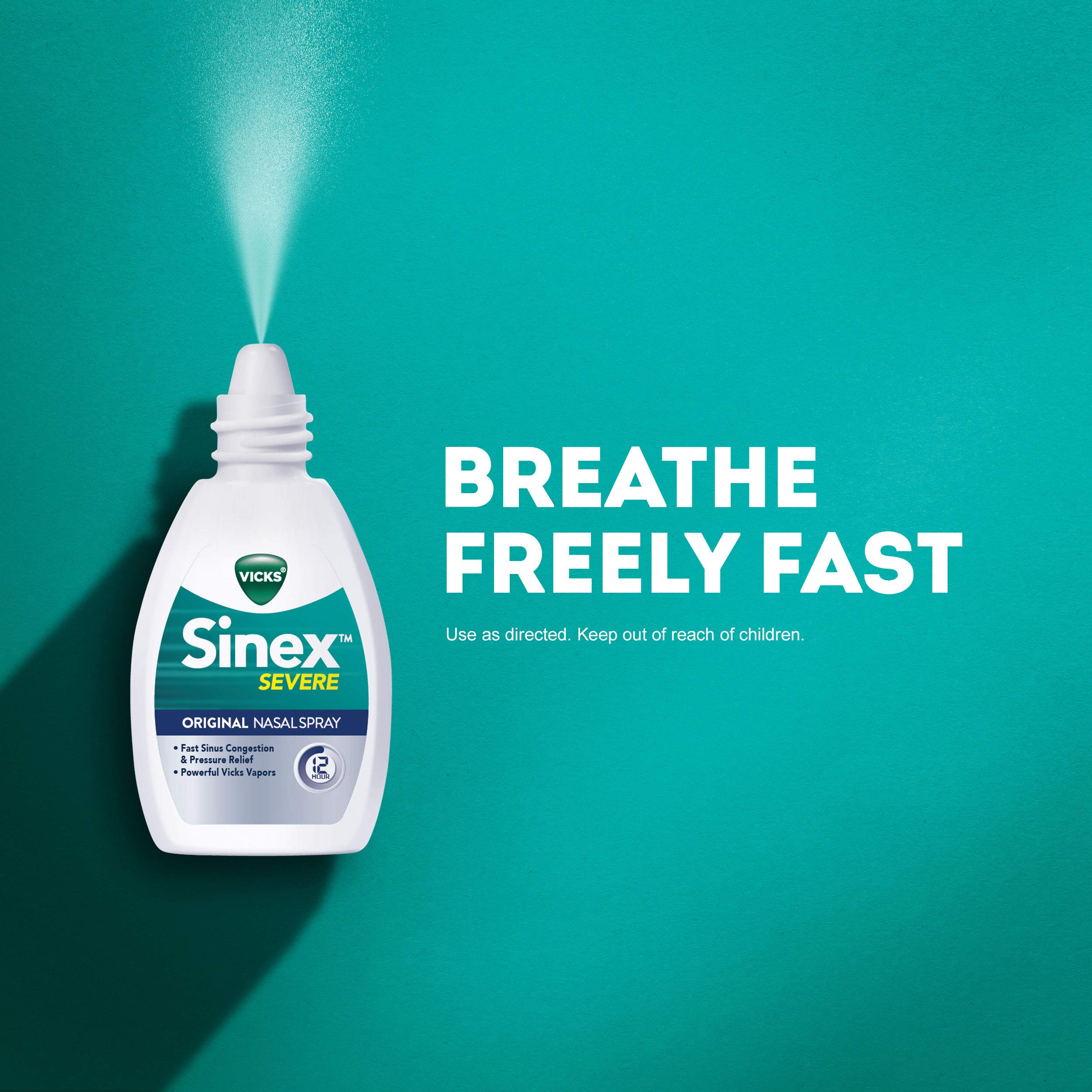 Vicks Sinex SEVERE, Nasal Spray, Original Sinus Decongestant for Fast