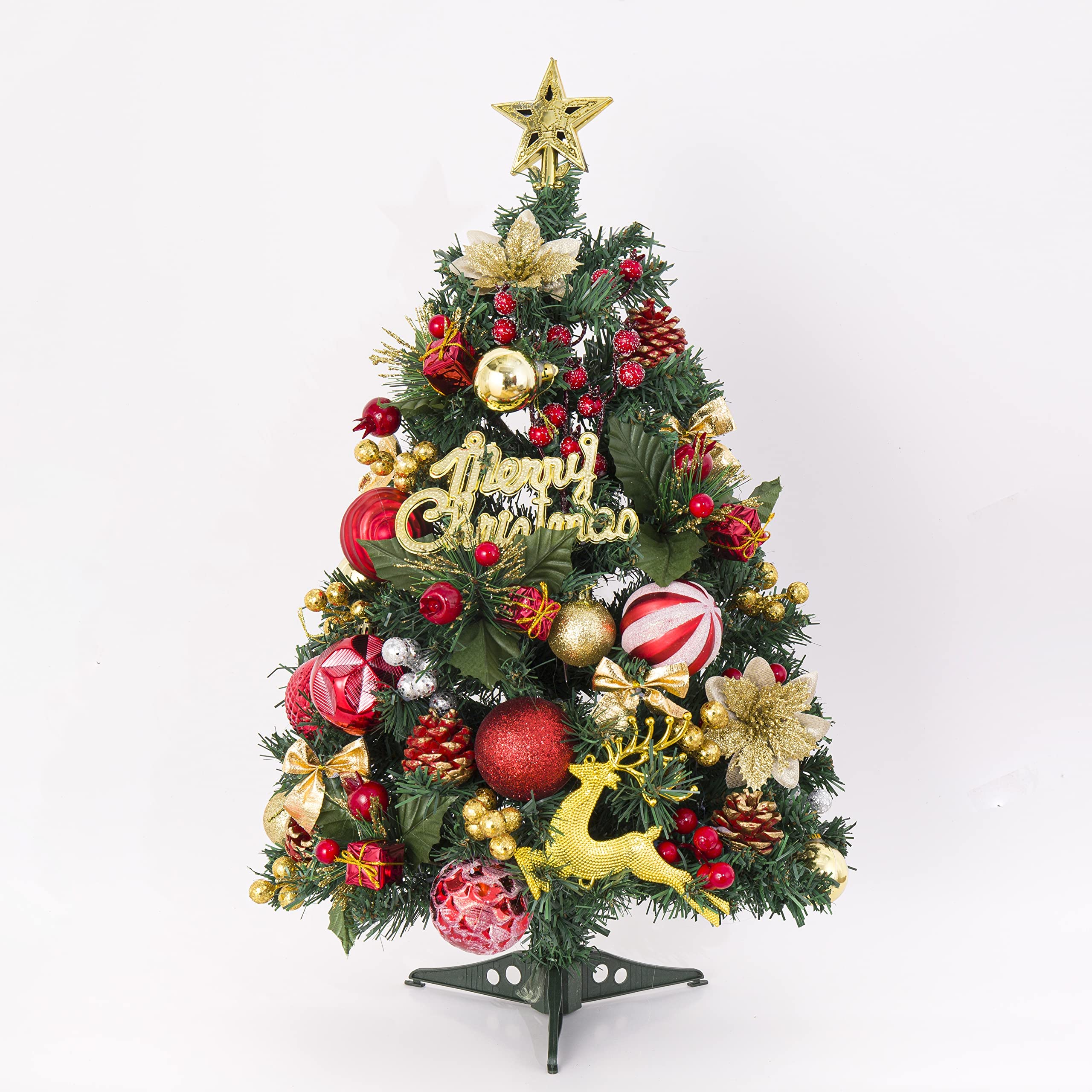 Mini Albero Di Natale Da Tavolo 60 Cm Con Luci E Decorazioni – Artificiale, Facile Da Montare E Riporre - 5