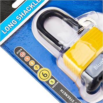 Fort Knox 77009 40 mm Long Shackle Weather Resistant Padlock, Yellow