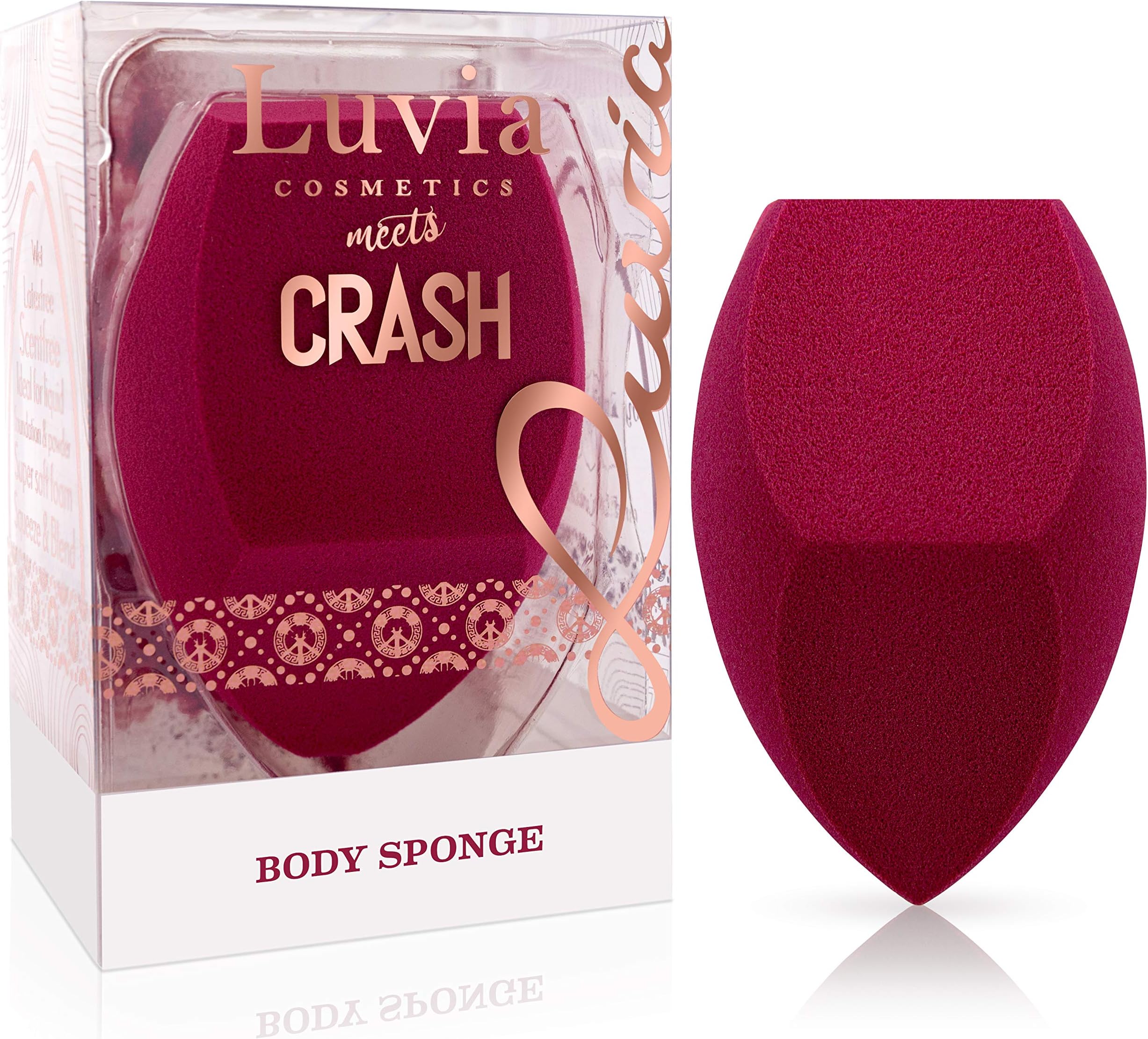 Make-up sponge, extra large make-up blender sponge in red, designed by Luisa Crashion and Luvia Cosmetics