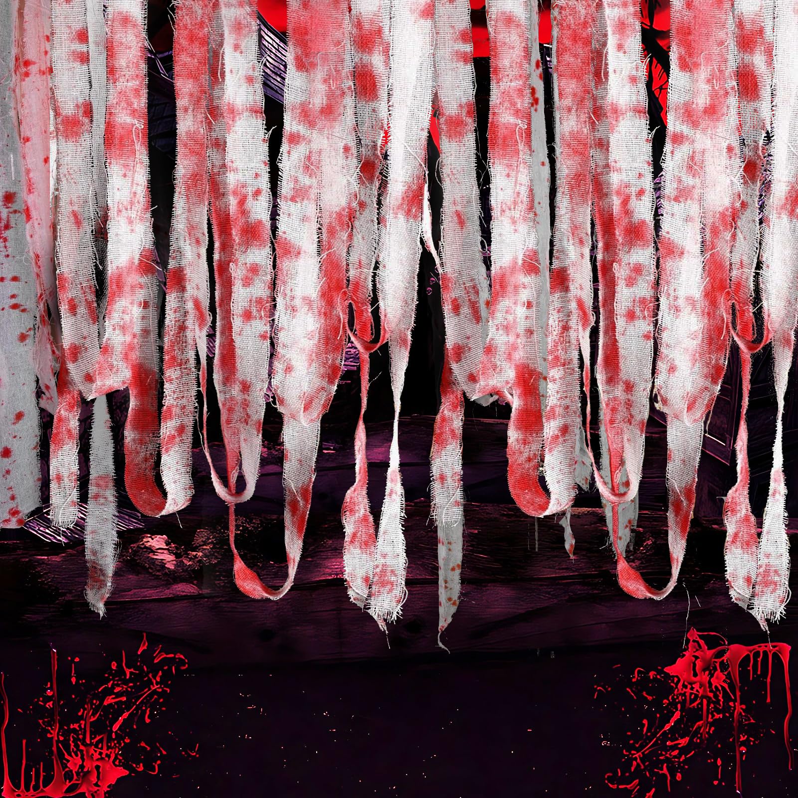 Amazon.com: Hzloyat 164 ft Halloween Bloody Creepy Cloth Gauze