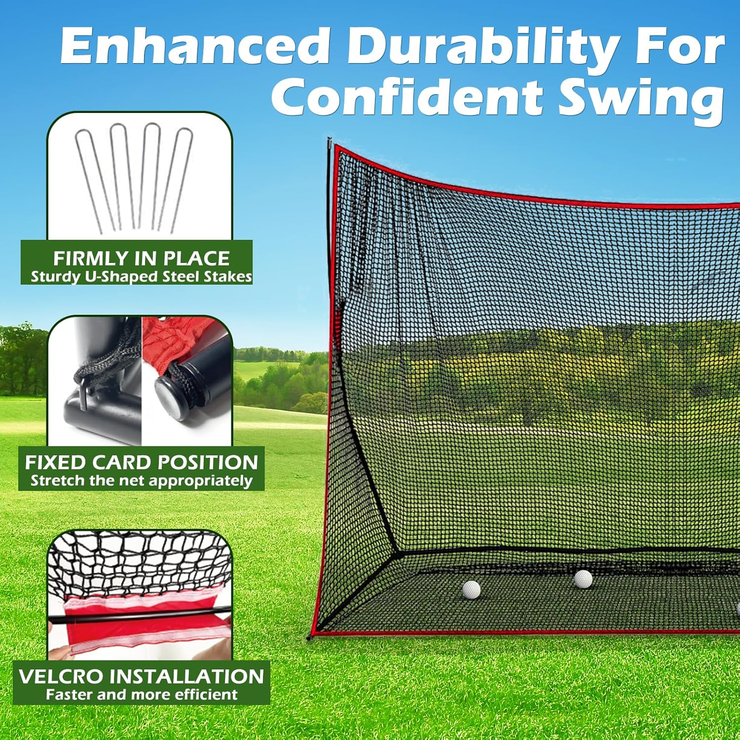 10 x 7ft Golf Net for Hitting, Chipping, Driving Training, Heavy Duty Golf Practice Net for Indoor, Backyard, Garage