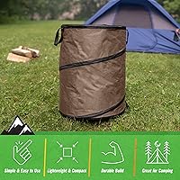 Vista 16 de Wakeman Outdoors, bote de basura plegable con tapa de apertura rápida y cierre (33 galones). Ideal para reciclaje, campamentos y más. Color verde