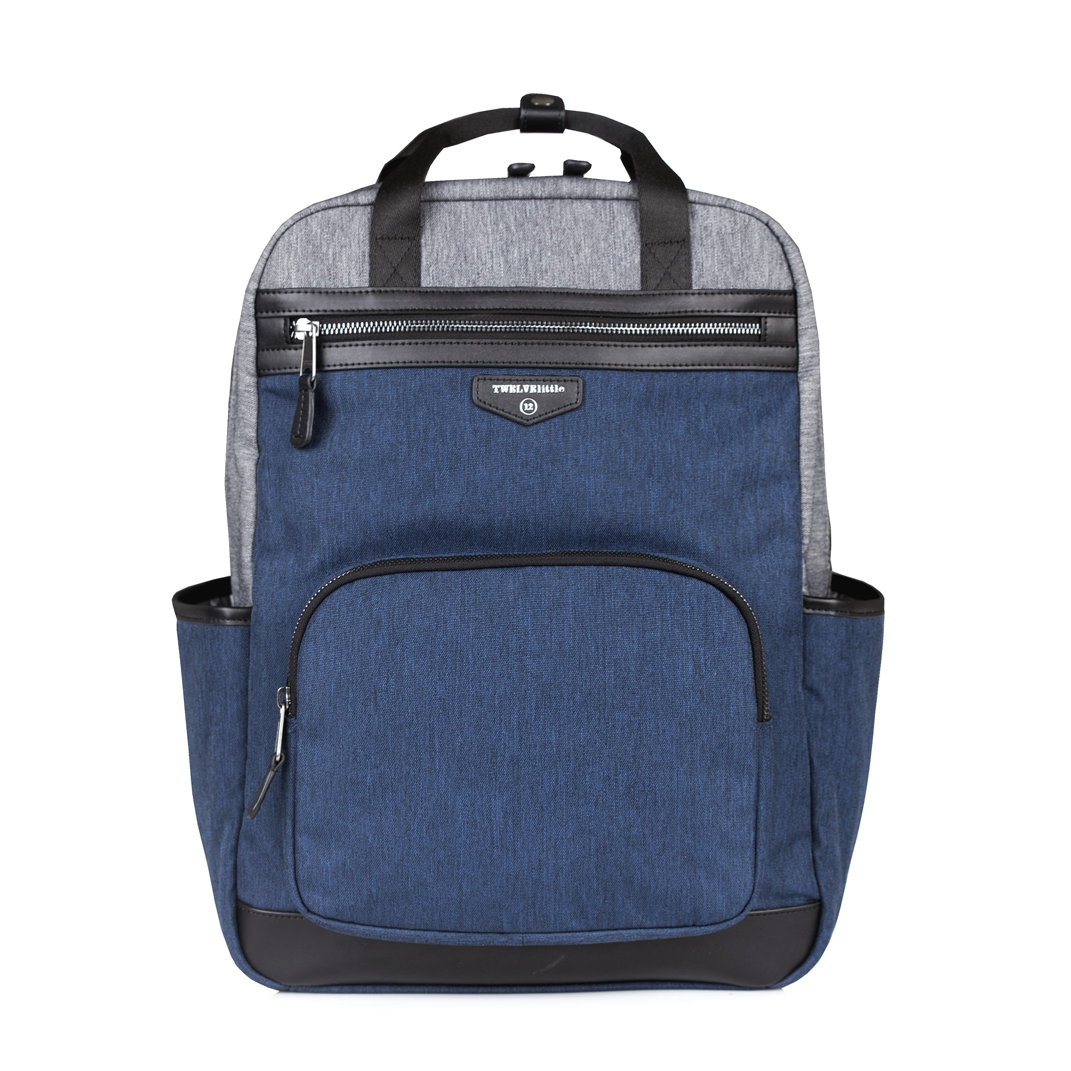 TWELVElittleUnisex Two-tone Backpack, Grey/Navy